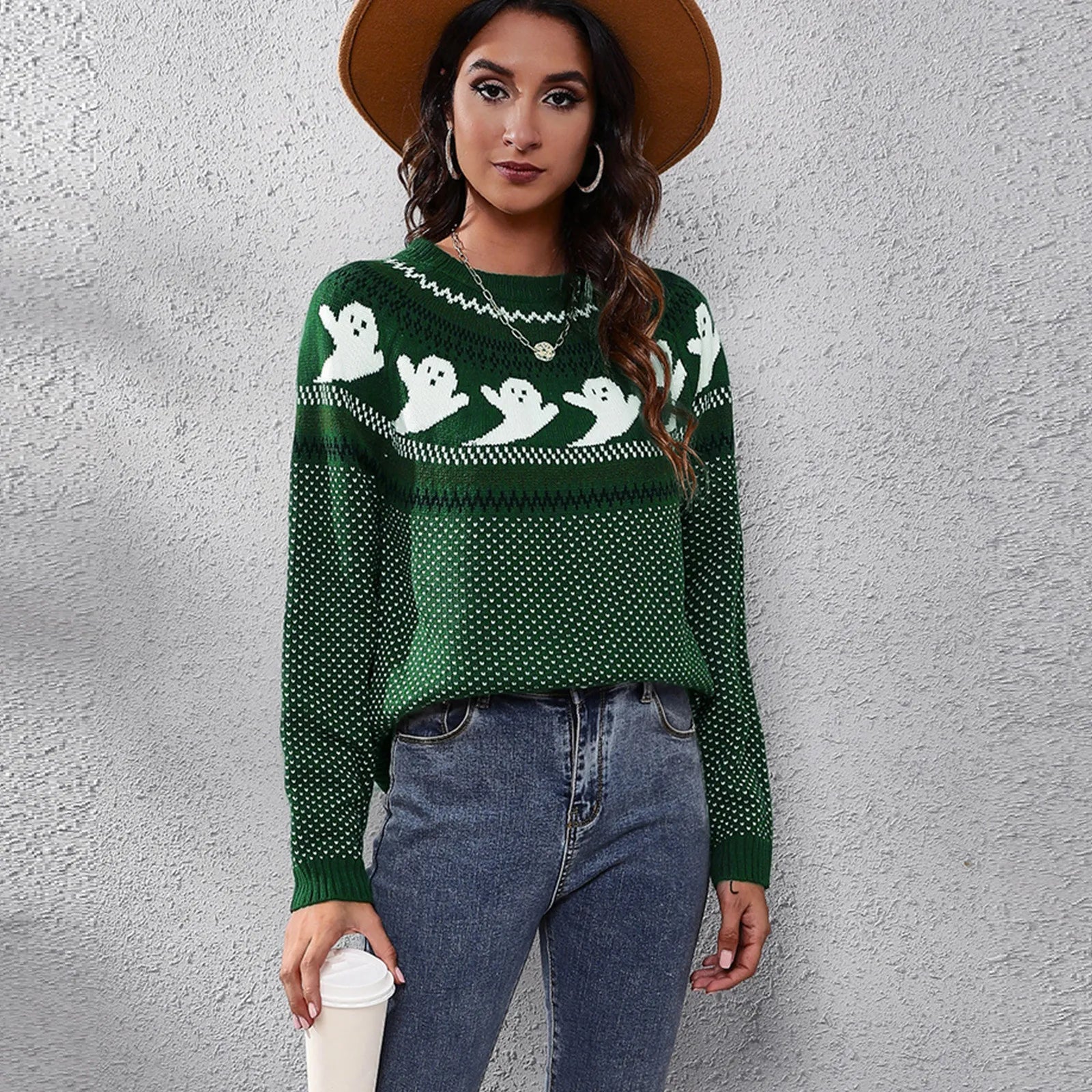 Halloween Ghost Vintage Pullover
