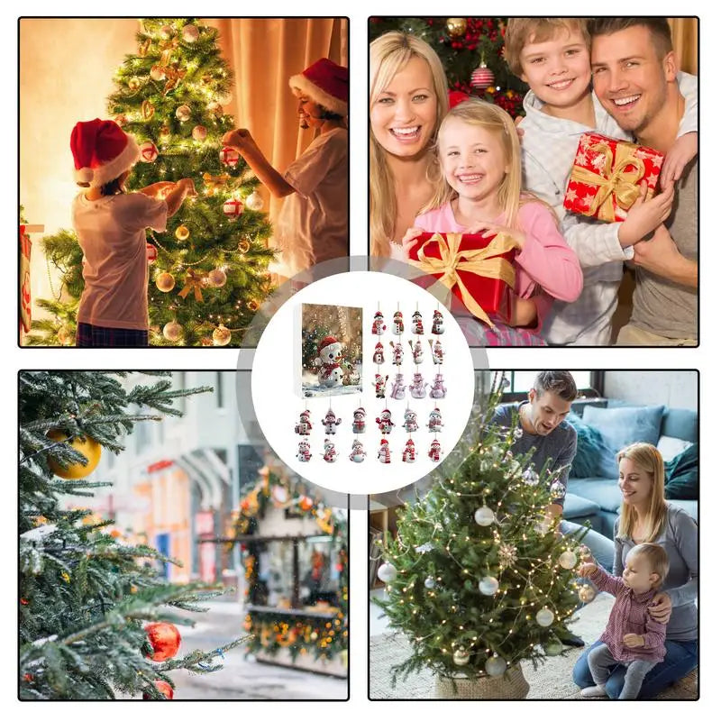 Advent Calendar 2025, Flat acrylic snowman, Christmas countdown