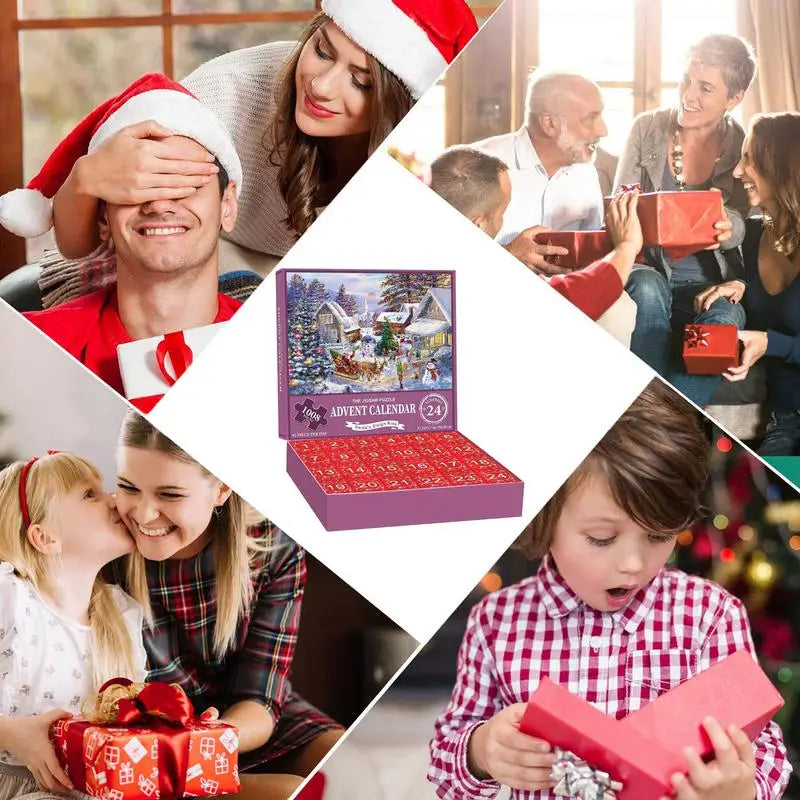1008-piece Christmas Village Advent Calendar Puzzle