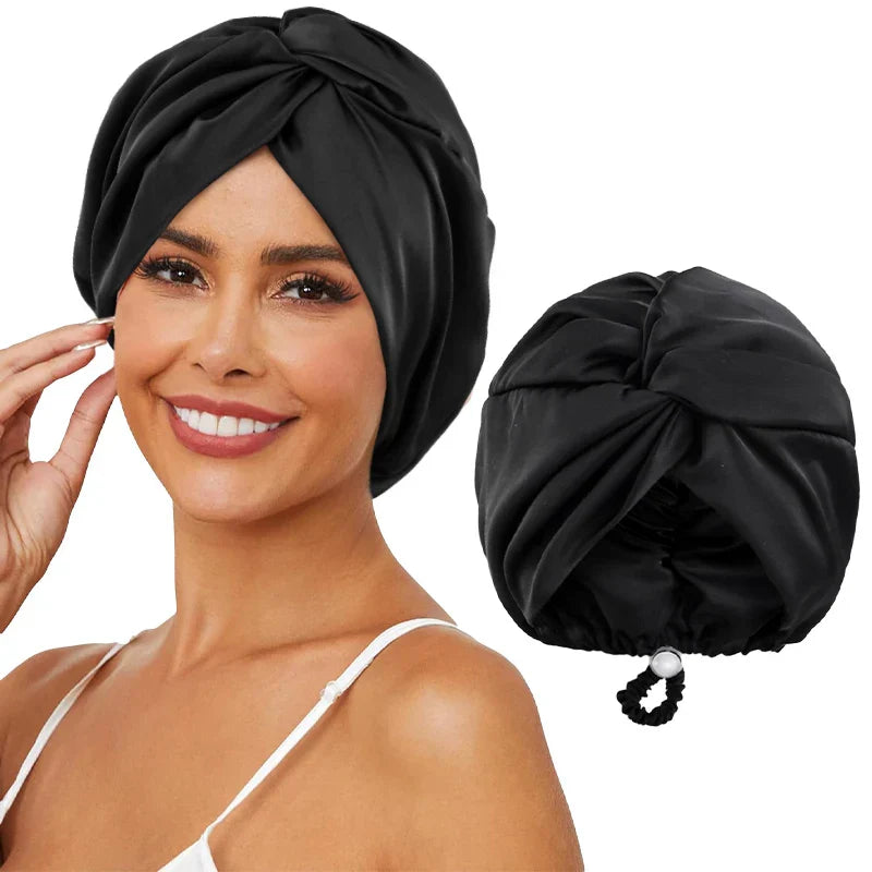 Adjustable silk turban for women - sleep cap and chemotherapy cap