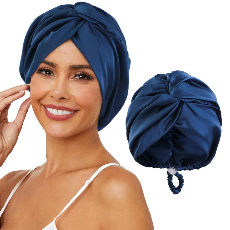 Adjustable silk turban for women - sleep cap and chemotherapy cap