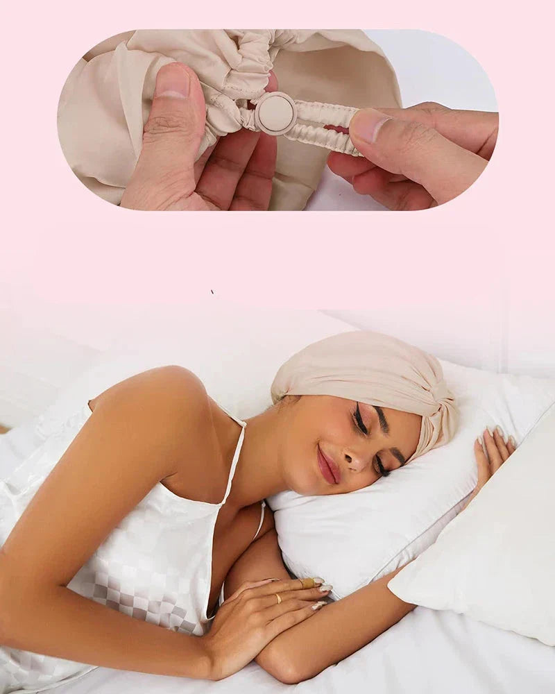 Adjustable silk turban for women - sleep cap and chemotherapy cap