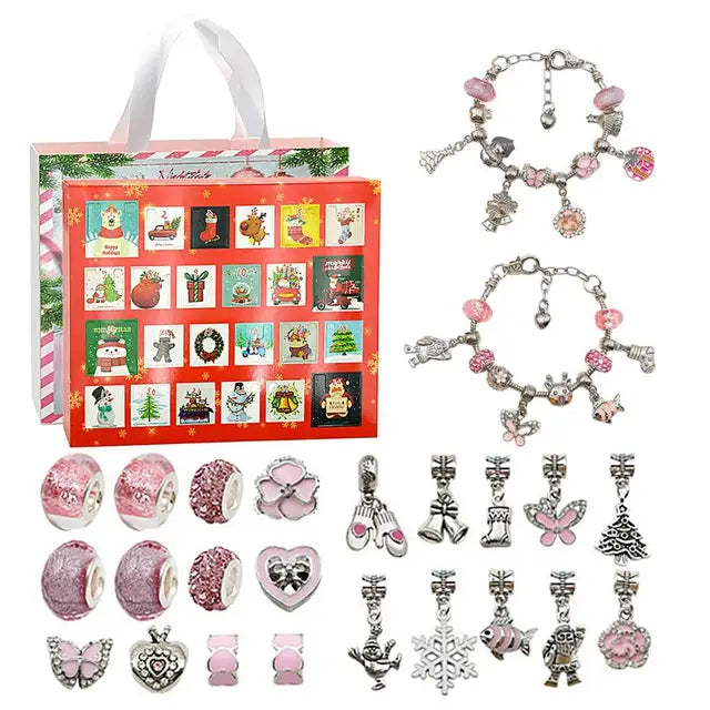 24-Day Advent Calendar with Countdown - DIY Bracelets Set