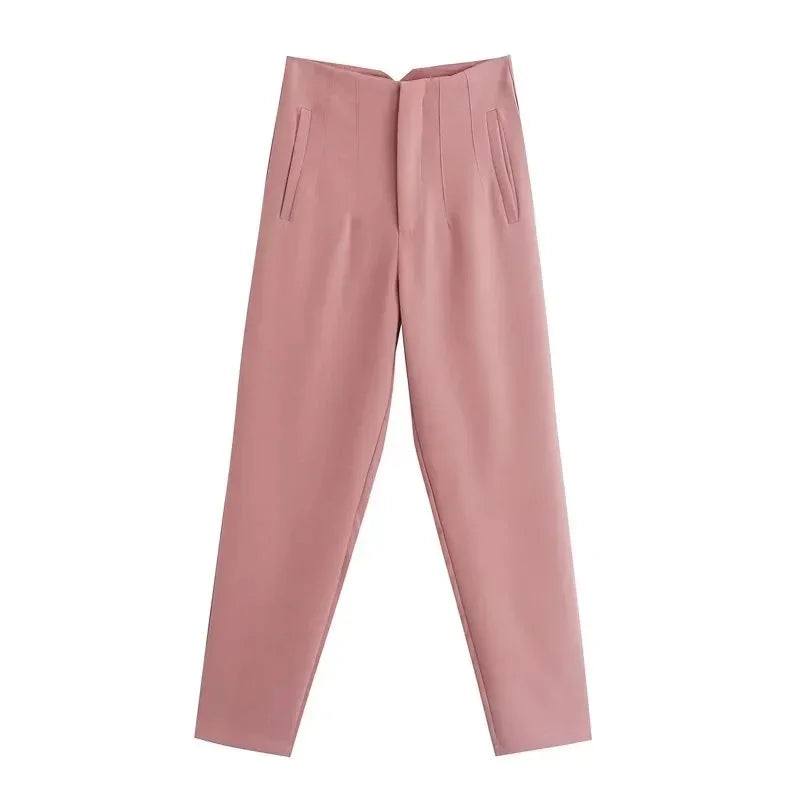 Sara - High-waisted Slim-Fit Formal Pants