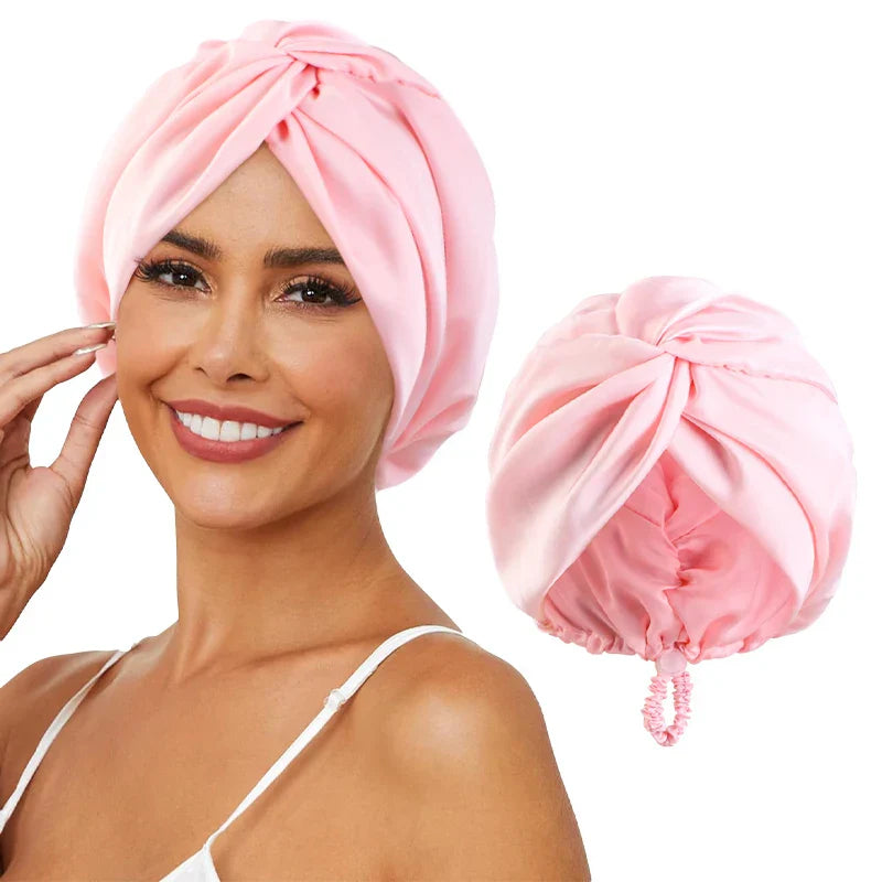 Adjustable silk turban for women - sleep cap and chemotherapy cap