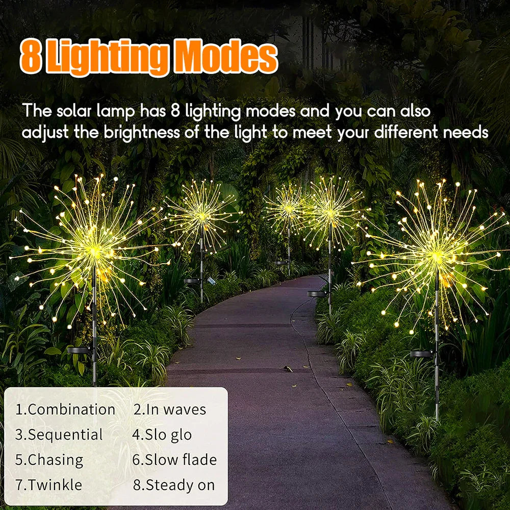 Solar Fireworks Light Chain