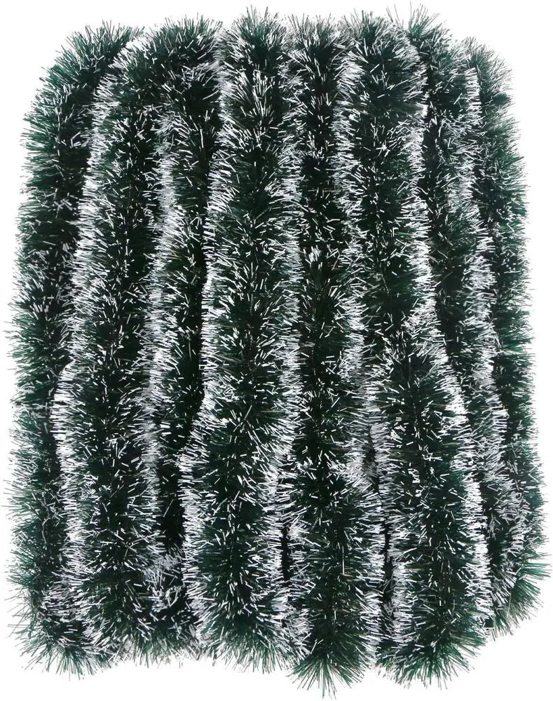 Thick Lametta Garland with Snow Tops