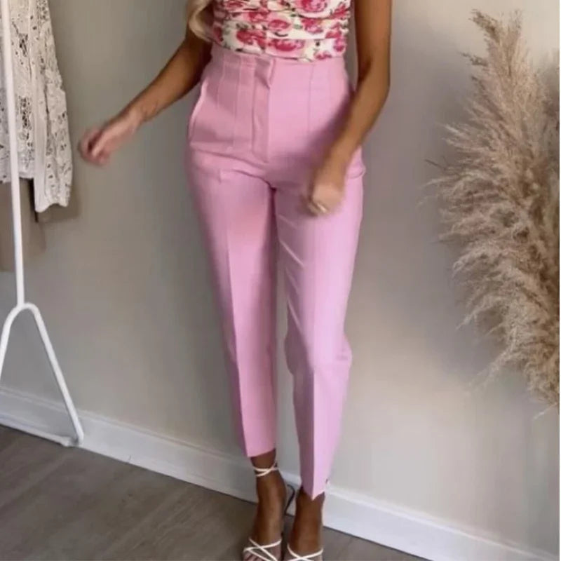 Sara - High-waisted Slim-Fit Formal Pants