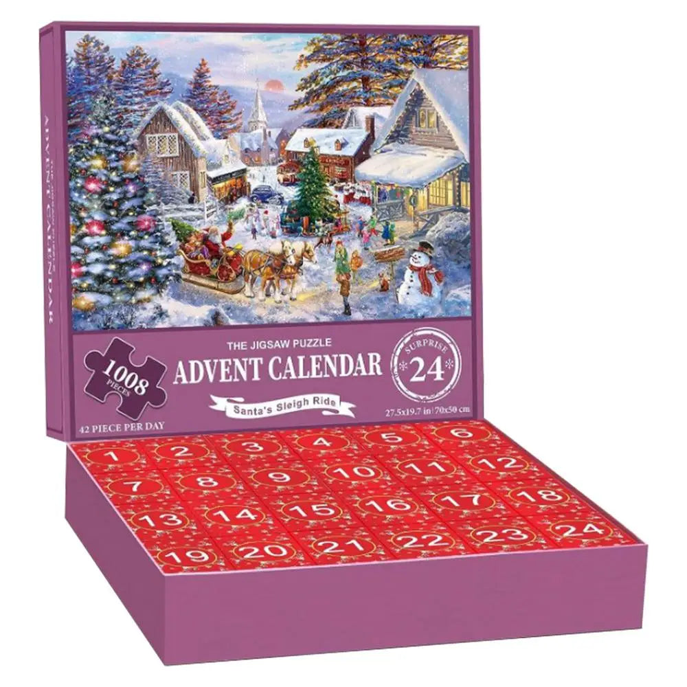 1008-piece Christmas Village Advent Calendar Puzzle