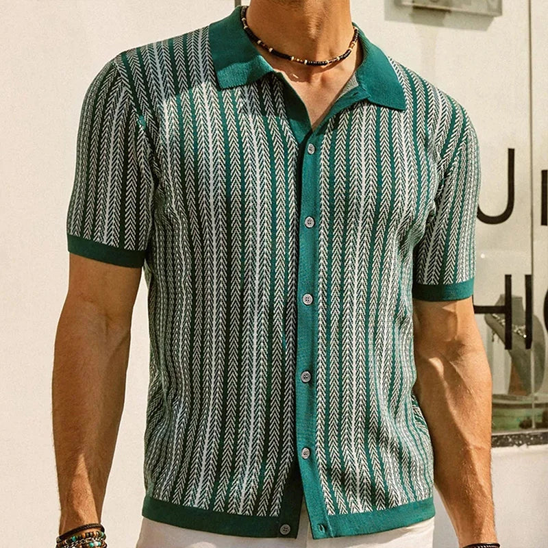 Victor Classique Polo with Chevron Stripes