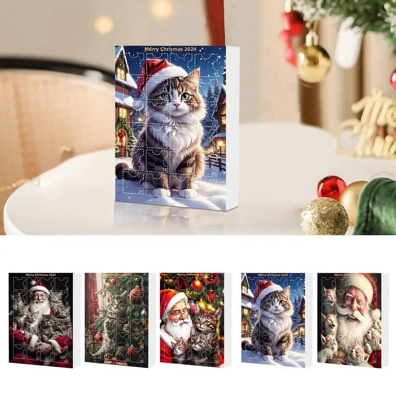 Advent Calendar with Christmas Tree Decor 2025 Cute Animal Comic