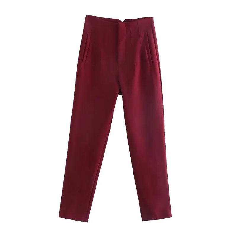 Sara - High-waisted Slim-Fit Formal Pants
