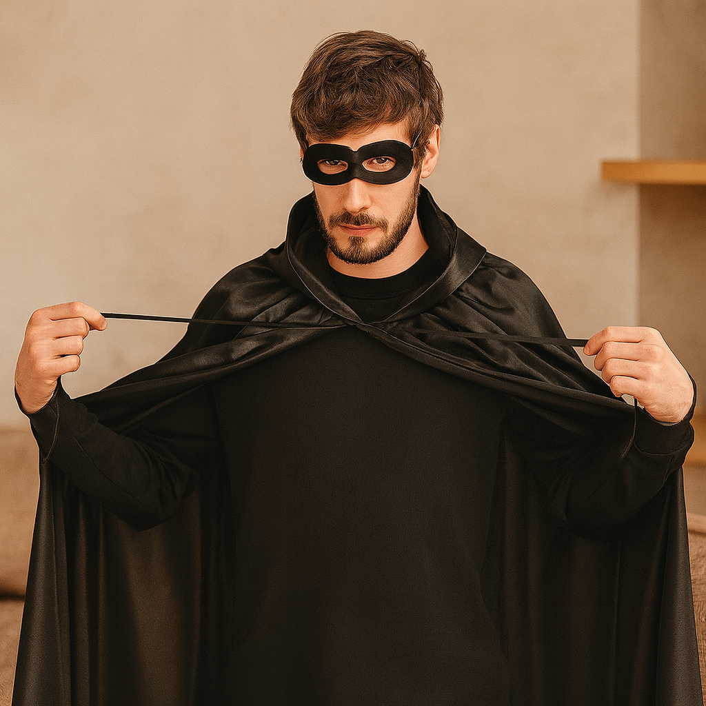 ShadowVeil Gothic Cape – Black Hooded Cape with Slit for Women & Men