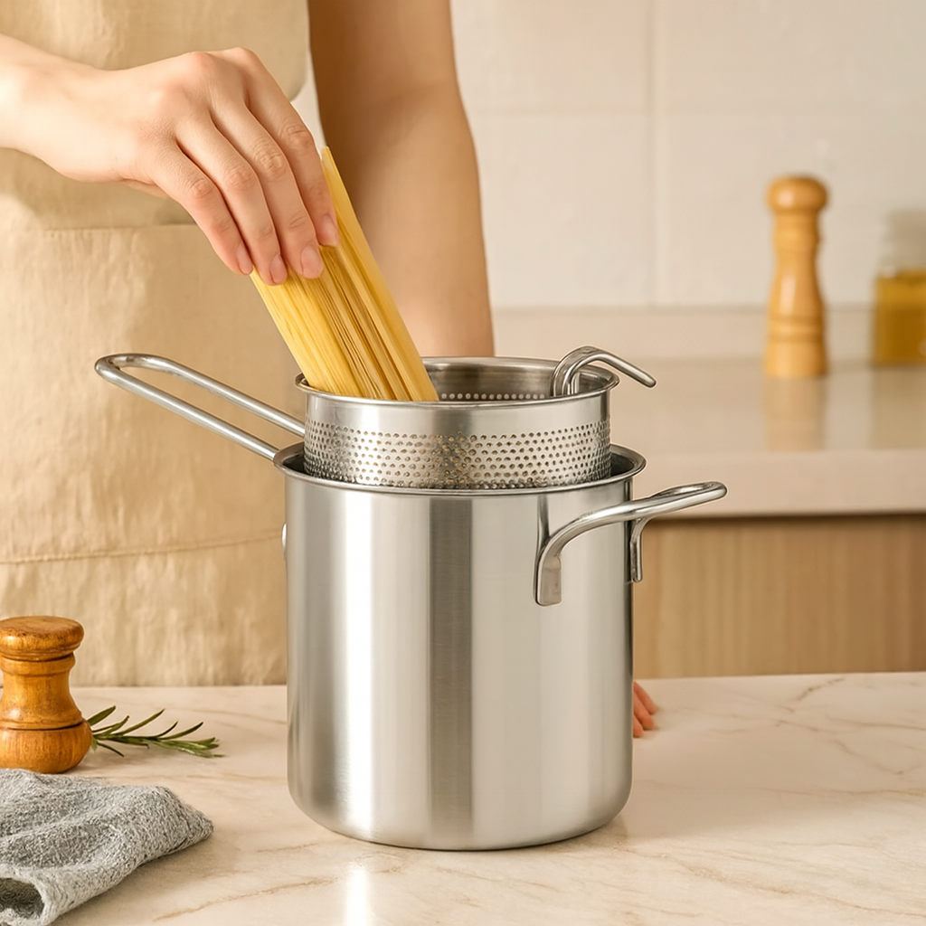 Solvara | Stainless Steel Frying Pan for Induction & Deep Frying