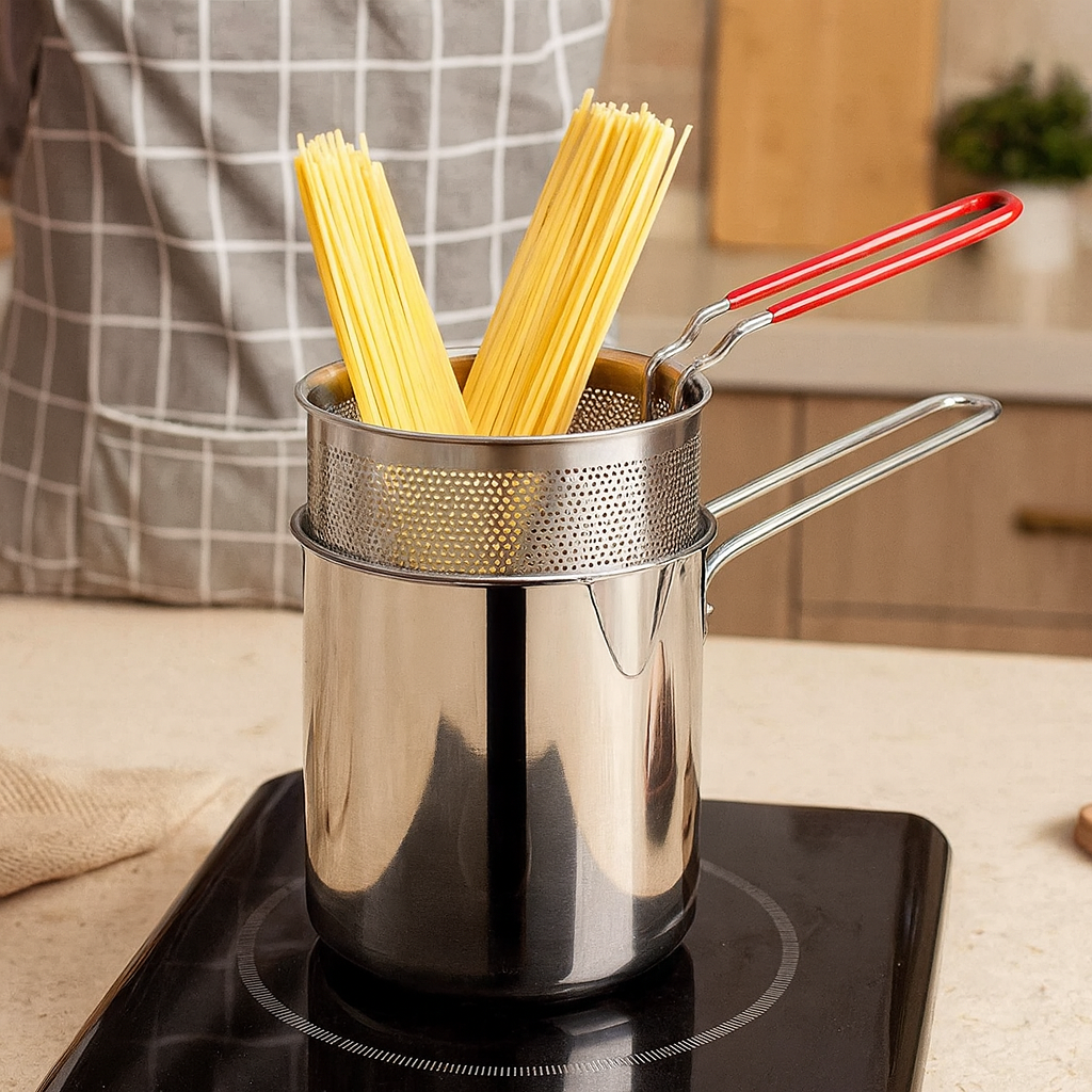 Solvara | Stainless Steel Frying Pan for Induction & Deep Frying
