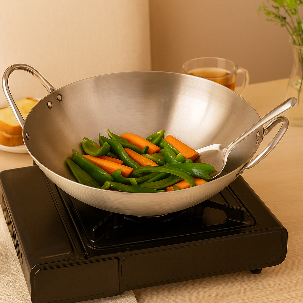 Stelvara | Stainless Steel Wok with Double Handles