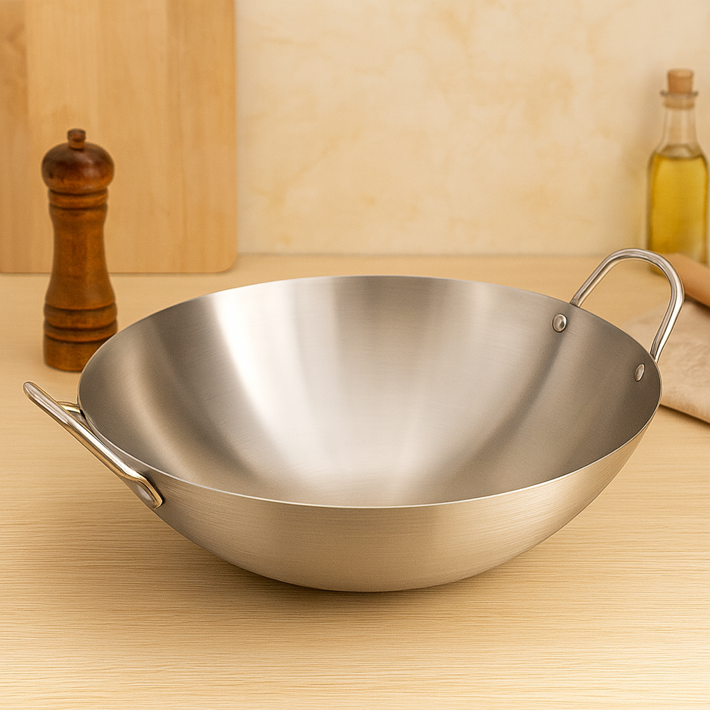 Stelvara | Stainless Steel Wok with Double Handles