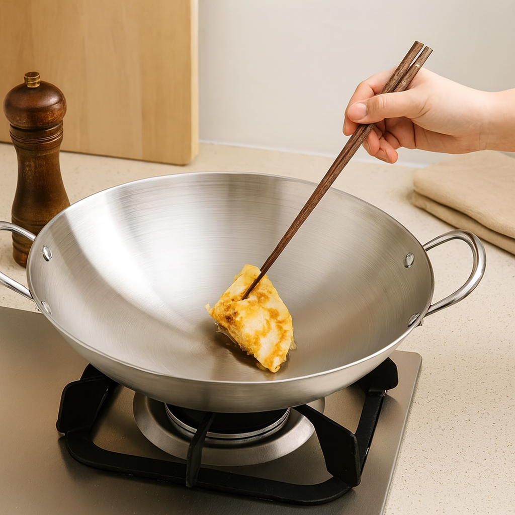 Stelvara | Stainless Steel Wok with Double Handles