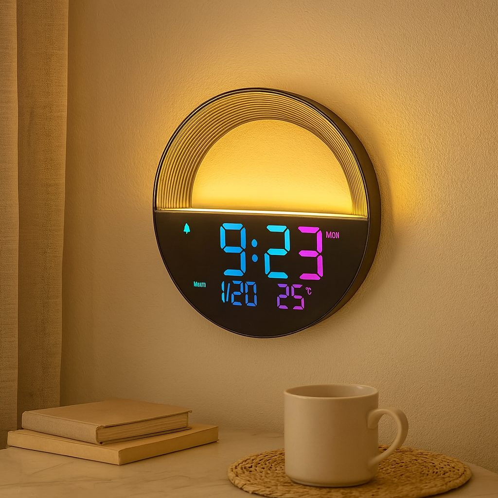 TimeLux | Large Digital LED Wall Clock with Date and Temperature