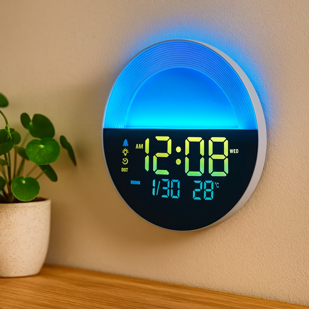 TimeLux | Large Digital LED Wall Clock with Date and Temperature