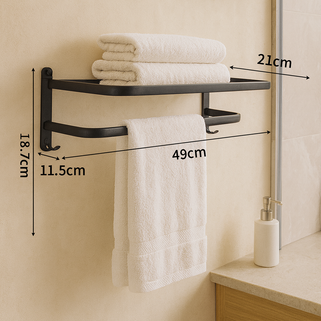 Velintra | Modern Towel Rack with Hooks