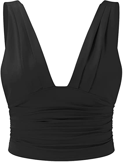 Dorthe - Comfortable Top with Wide Straps and V-neck