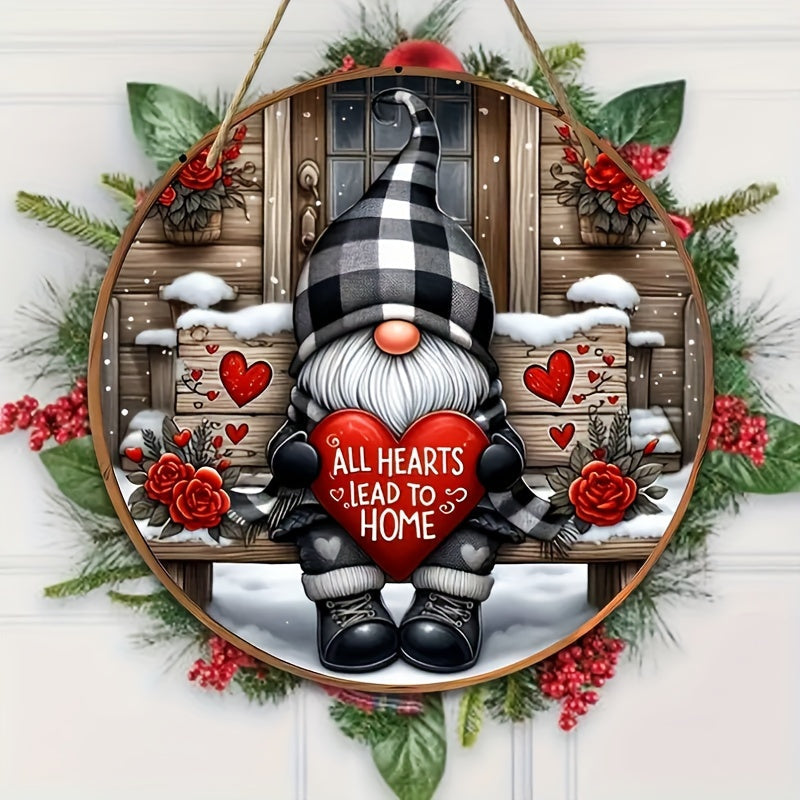 Christmas Gnome Wooden Door Sign Wall Decoration
