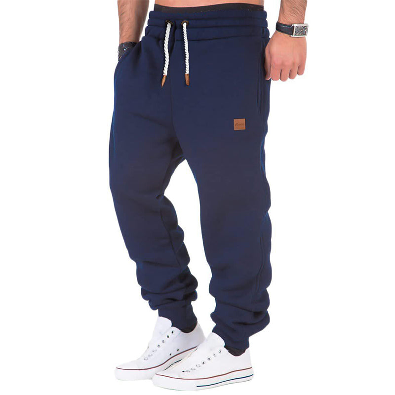 Max Comfort | Men's Solid Color Jogging Pants with Drawstring and Elastic Waist