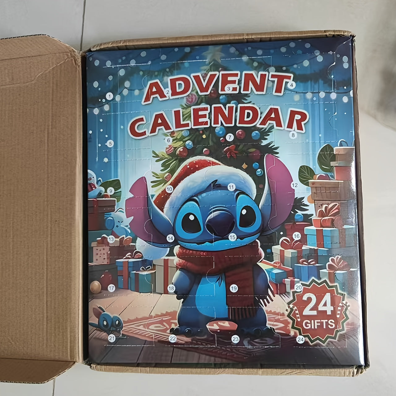 Stitch Advent Calendar Playset | 24-Piece Interactive Holiday Surprise Game