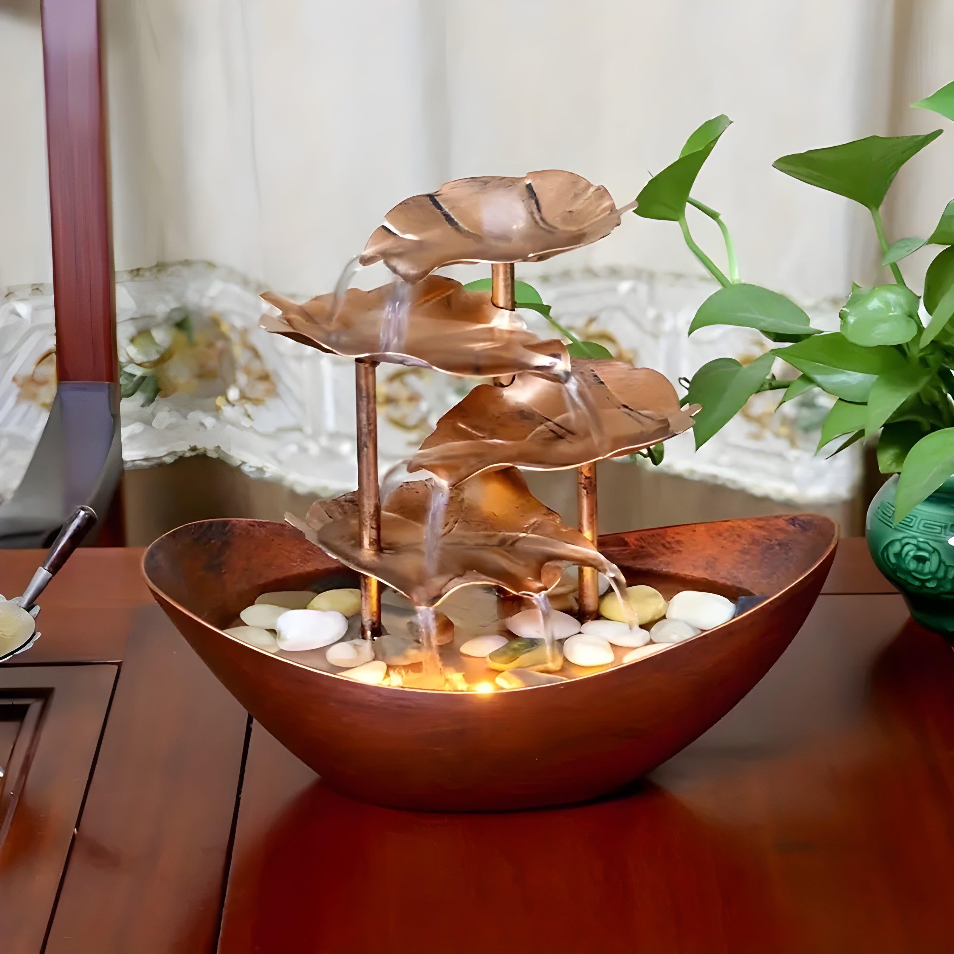 LED Decorative Leaf-Inspired Fountain