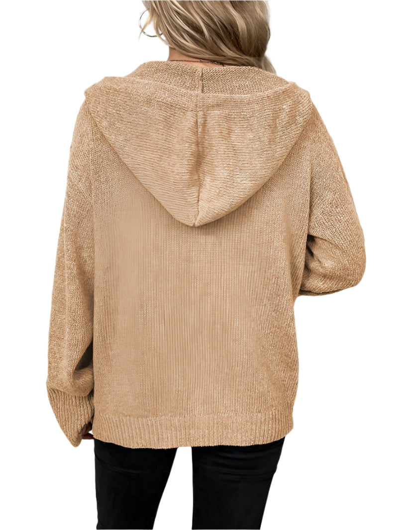 Caroline | Women's Hooded Cardigan with Button-Front Design
