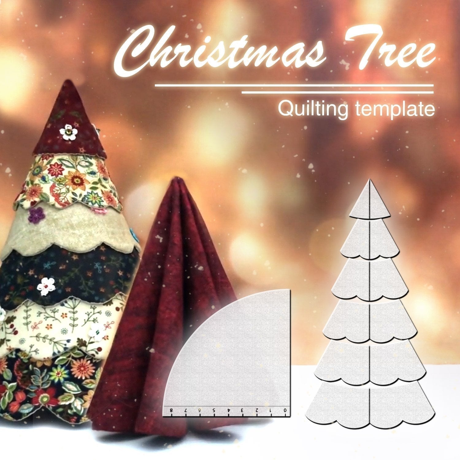 Handmade quilting set for the Christmas tree