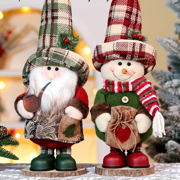 Vintage Karo Santa Claus & Snowman Figurine