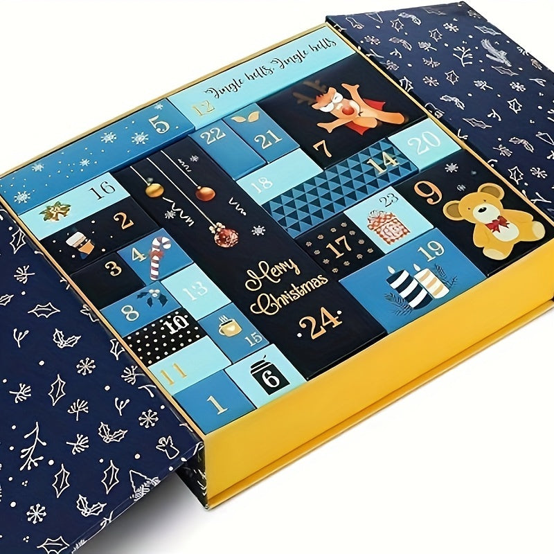 DIY Advent Calendar Set – 24 fillable paper boxes with lids and a variety of accessories for gifting and crafting