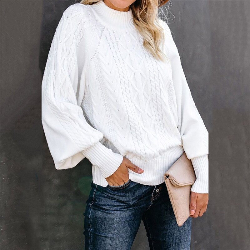Ria Warm Turtleneck Sweater with Loose Sleeves
