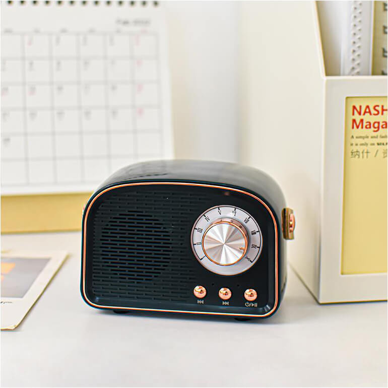 RetroVibe - Vintage Bluetooth Speaker with FM Radio