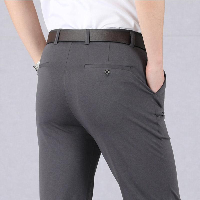 James - Slim Fit Trousers with Elastic Waistband