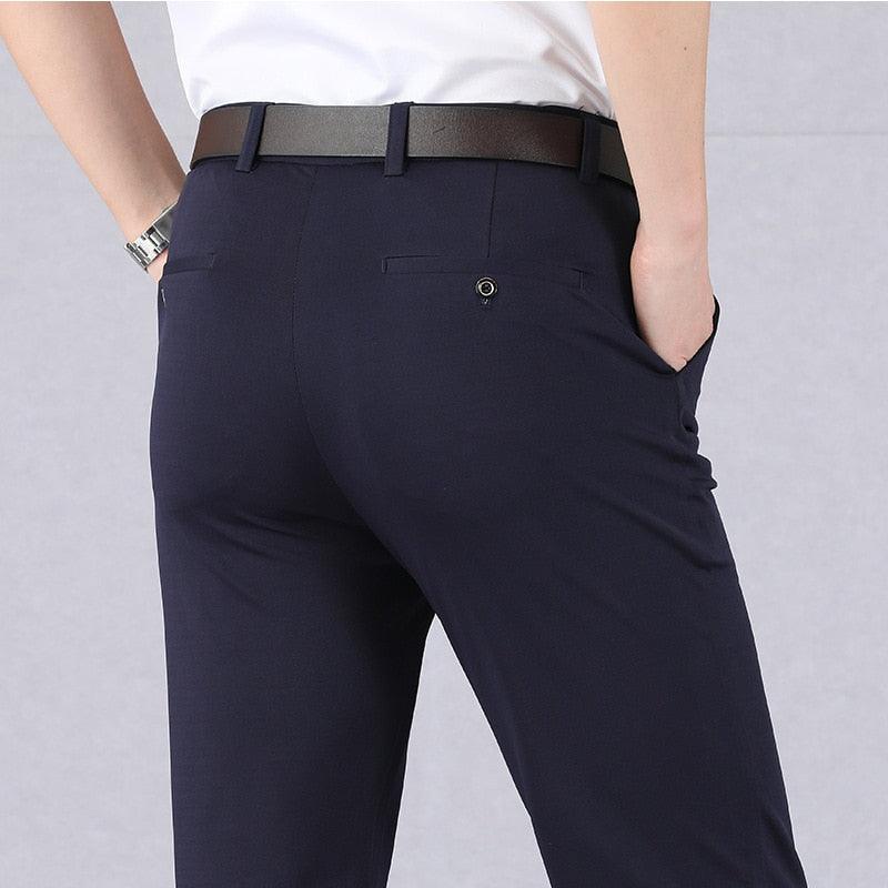 James - Slim Fit Trousers with Elastic Waistband
