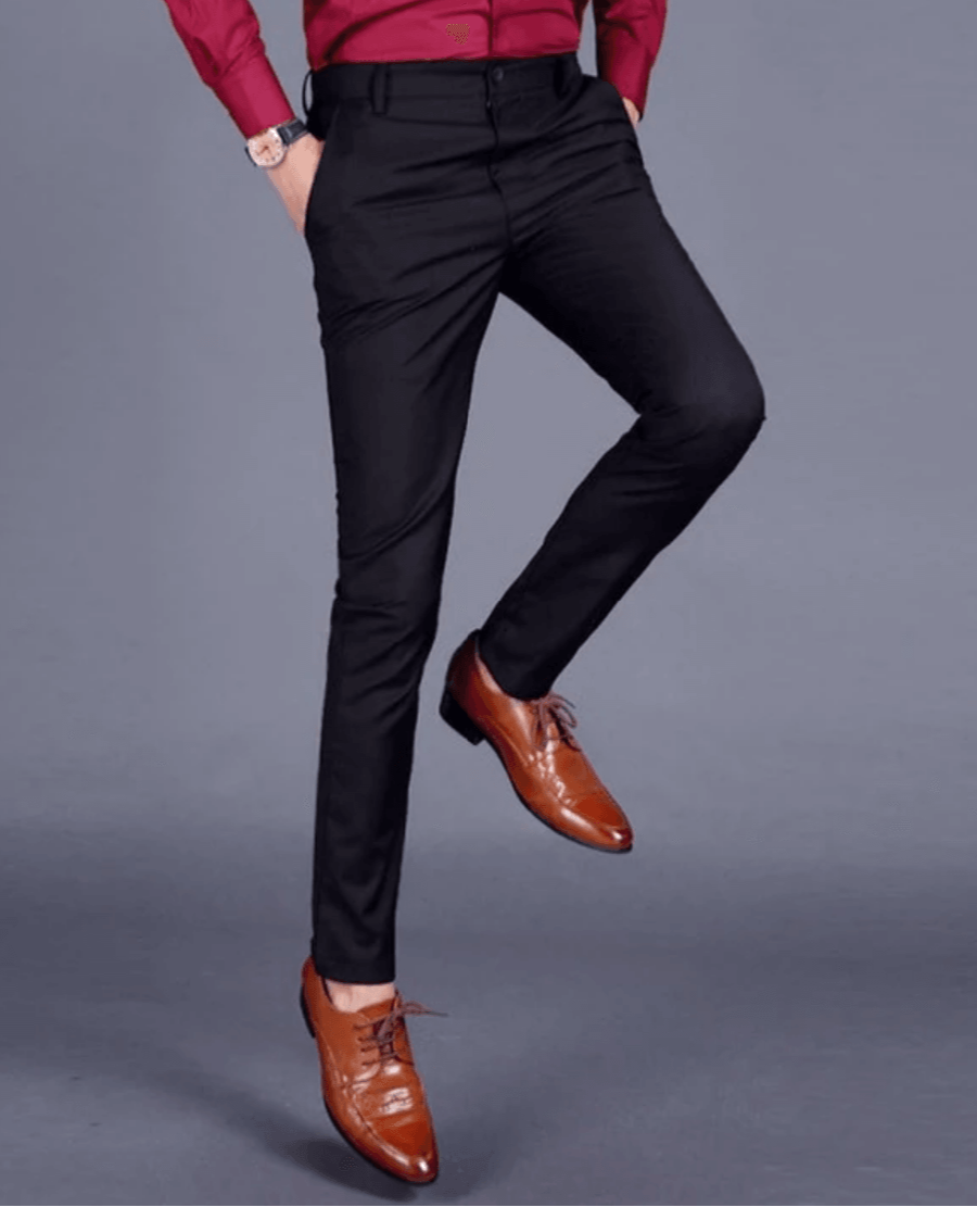 James - Slim Fit Trousers with Elastic Waistband