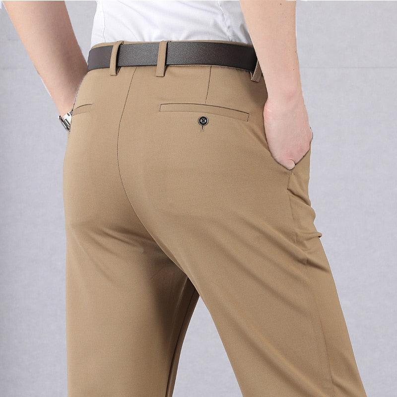 James - Slim Fit Trousers with Elastic Waistband
